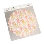 レースペーパー ローズプリント 19cm 12枚入 ［色指定不可］ (100円ショップ 100円均一 100均一 100均)