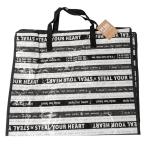 ＰＰバッグ　ファスナー付　英文字柄　５５×４５×マチ１８ｃｍ　［色柄指定不可］
