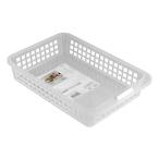 収納バスケット 冷蔵庫用 浅型(30.3×19.7×高さ6.3cm) クリアー (100円ショップ 100円均一 100均一 100均)