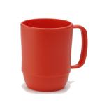マグカップ ポリプロピレン製 電子レンジ対応 レッド 容量350ｍｌ (100円ショップ 100円均一 100均一 100均)