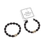 ヘアゴム ウェーブリングゴム 2個入 ［色指定不可］ (100円ショップ 100円均一 100均一 100均)