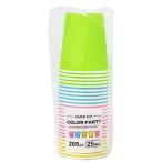 ペーパーカップ カラーパーティー 容量205ml 25個入 (100円ショップ 100円均一 100均一 100均)