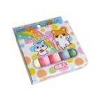 蛍光ふとがきチョーク ハムちゃんズ 5色入 (100円ショップ 100円均一 100均一 100均)