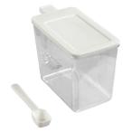 スマートポット ホワイト 容量800ml スプーン付 (100円ショップ 100円均一 100均一 100均)