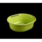 洗い桶 フレッシュ オーバル型 グリーン 容量5.3L