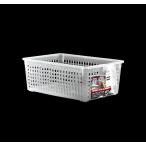 収納バスケット　ハンドル付　アレンジ　ワイド　クリア