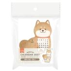 カレンダー 2027 卓上ダイカット ウッドスタンド イヌ柄 (100円ショップ 100円均一 100均一 100均)