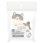 カレンダー 2027 卓上ダイカット ウッドスタンド ネコ柄 (100円ショップ 100円均一 100均一 100均)