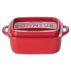 ショッピングランチボックス ランチボックス スクエア Ｌサイズ 容量250ｍｌ レッド ボヌール (100円ショップ 100円均一 100均一 100均)