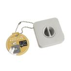 巻き取り型ケーブル収納ケース  5.7×5.7cm ボールチェーン付 ［色指定不可］ (100円ショップ 100円均一 100均一 100均)