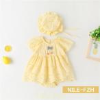  baby One-piece девочка платье для церемоний baby детский комбинезон короткий рукав лето шляпа имеется детская одежда входить . тип детское платье свадьба .. три . новорожденный ребенок одежда 100 день праздника .
