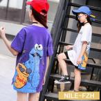 ロングT 女の子 春夏シャツワンピース チュニック 韓国子供服 半袖Ｔシャツ ロゴプルオーバー お洒落 キッズ こども服 ゆったり 120 130 140 150 160cm