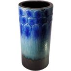 青ガラス釉傘立 （信楽焼き・陶器