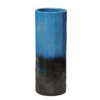 青ガラス釉面取傘立 （信楽焼き・