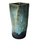 緑窯変ひねり傘立 （信楽焼・陶器