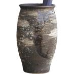 黒陶刷毛目傘立 （信楽焼・陶器・