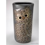 黒マットふくろう透し彫傘立 （信