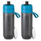 ブリタ 浄水器 水筒 ウォーターボトル 携帯 ボトル型 2本セット 600ml アクティブ ブルー マイクロディスクフィルター【日本正規品】