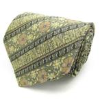 ゲラルディーニ ブランド ネクタイ ストライプ柄 花柄 リーフ柄 シルク 日本製 PO  メンズ イエロー GHERARDINI