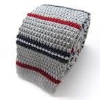 ショッピングニットタイ ブリックハウス ブランド ネクタイ ボーダー柄 ニットタイ PO メンズ グレー BRICK HOUSE