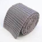 ミスタージュンコ ブランド ネクタイ ニットタイ 無地 シルク PO メンズ グレー Mr.JUNKO