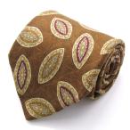 ゲラルディーニ ブランド ネクタイ 総柄 ペイズリー 小紋柄 シルク PO メンズ ブラウン GHERARDINI