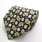 ゲラルディーニ ブランド ネクタイ 総柄 ペイズリー ドット 小紋柄 シルク PO メンズ ネイビー GHERARDINI