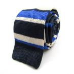 ショッピングニットタイ スーツセレクト ブランドネクタイ ニットタイ ボーダー柄 シルク PO メンズ ネイビー SUIT SELECT