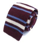 ショッピングニットタイ スーツセレクト ブランド ネクタイ ニットタイ ボーダー柄 ウール PO メンズ ワインレッド SUIT SELECT