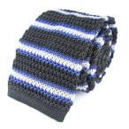 オリヒカ ブランド ネクタイ ニットタイ ボーダー柄 シルク PO メンズ グレー ORIHICA