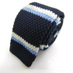 ショッピングニットタイ ミッシェルクラン ブランド ネクタイ ニットタイ ボーダー柄 PO メンズ ネイビー MICHEL KLEIN