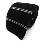 ショッピングニットタイ ブリックハウス ネクタイ ブランド ニットタイ ボーダー柄 コットン PO メンズ ブラック BRICK HOUSE