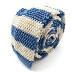 ショッピングニットタイ タルブ ネクタイ ブランド ニットタイ ボーダー柄  PO メンズ 水色×白 TULB