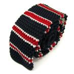 ショッピングニットタイ グローバルワーク ネクタイ ブランド ニットタイ ボーダー柄 ポリエステル PO メンズ ネイビー×レッド GLOBAL WORK