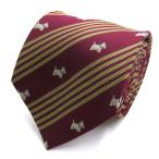  Club la mail галстук бренд полоса рисунок животное рисунок терьер PO мужской темно-красный CLUB LAMER
