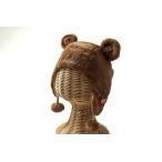  Miki House вязаная шапка вязаная шапка . мех .. бренд Kids для мальчика Brown MIKIHOUSE