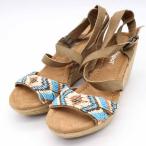 ショッピングミネトンカ ミネトンカ ウェッジソールサンダル ゾーイ ビーズ ストラップ ウェッジヒール シューズ 靴 レディース 6Mサイズ ベージュ Minnetonka