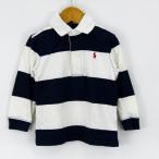  Polo * Ralph Lauren длинный рукав Rugger рубашка окантовка рубашка-поло tops baby для мальчика 24M 90/52 размер белый POLO RALPH LAUREN