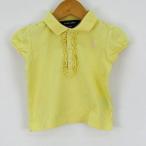  Ralph Lauren рубашка-поло с коротким рукавом Polo Mark оборка пуховка рукав tops стрейч baby для девочки 24M размер желтый RALPH LAUREN
