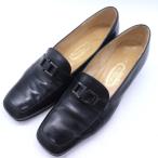 銀座ヨシノヤ ローファーパンプス シューズ 晴雨兼用 ブランド 靴 黒 レディース 23サイズ ブラック Yoshinoya