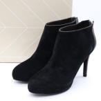 ショッピングブーティー カリーノ ショートブーツ スエード ハイヒール ブーティ モードエジャコモ シューズ 靴 黒 レディース 24.5サイズ ブラック carino