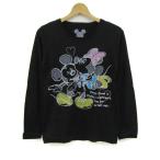 ディズニー 長袖Ｔシャツ トップス ミッキー ミニー ロンT レディース Lサイズ ブラック Disney
