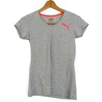  Puma короткий рукав футболка tops V шея Logo T спортивная одежда женский M размер серый PUMA