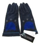  Lulu Guinness перчатки не использовался натуральная кожа бренд женский 20cm размер темно-синий LULU GUINNESS