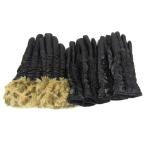  Anna Sui перчатки 3 позиций комплект Logo мех бренд совместно женский ANNA SUI