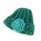 ムチャチャ ニットキャップ コサージュ ニット帽 帽子 ブランド レディース グリーン muchacha