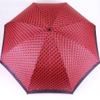 ゲラルディーニ 折りたたみ傘 未使用 タグ付 ロゴ柄 収納時約36.5cm ブランド傘 レディース レッド GHERARDINI