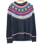 アメリカンイーグル セーター トップス 長袖 ニット ノルディック柄 メンズ Mサイズ ネイビー American Eagle