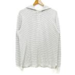 アメリカンイーグル パーカー トップス ボーダー柄 長袖Tシャツ ヴィンテージフィット メンズ Lサイズ ホワイト American Eagle