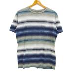 アメリカンイーグル 半袖Ｔシャツ トップス ボーダー柄 クラシックフィット メンズ Mサイズ グレー×紺 American Eagle